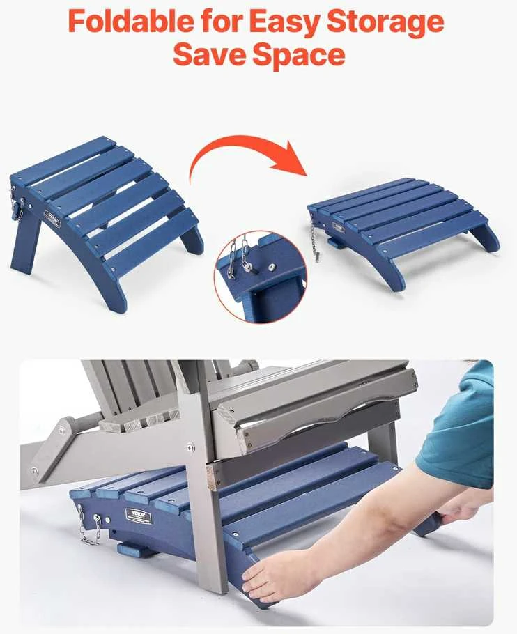 Lauko baldų komplektas VEVOR Adirondack pakoja 2 dalių mėlyna