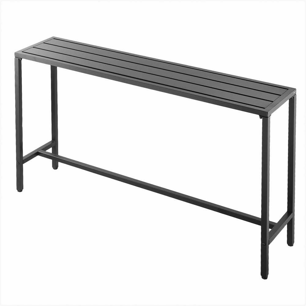 Lauko baro stalas, vandeniui atsparus stalviršis ir tvirtas metalinis rėmas, 160 x 37.5 cm, balkonui, kiemui, zonai prie baseino, terasos baro stalas, aukštas valgomojo stalas