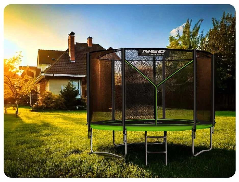 Lauko batutas 183 cm su apsaugos tinklu ir kopėčiomis, sodo batutas, batutas vaikams, apvalus batutas