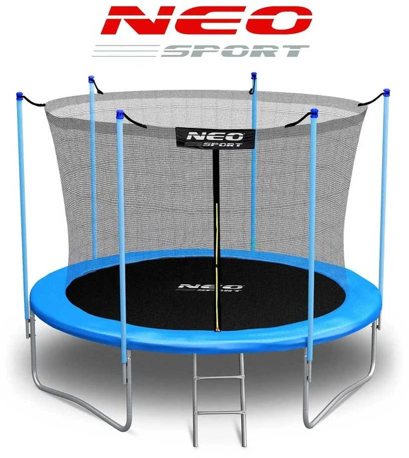 Lauko batutas 252 cm su apsauginiu tinklu ir kopėtėlėmis, apvalus batutas, batutas kieme, vaikiškas batutas
