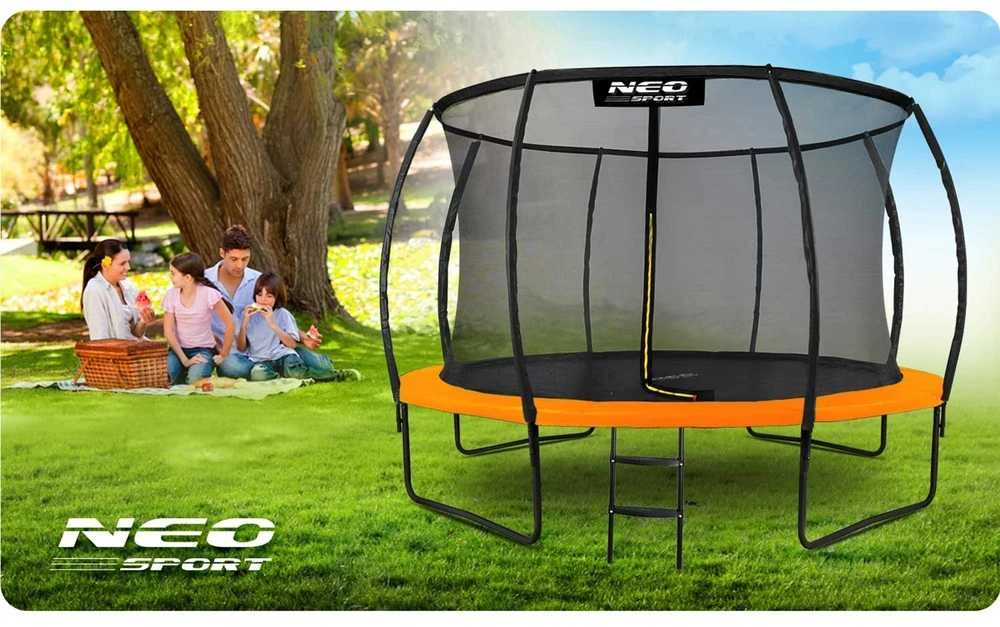 Lauko batutas 374 cm su vidiniu apsauginiu tinklu, apvalus batutas, sodo batutas, batutas šokinėjimui