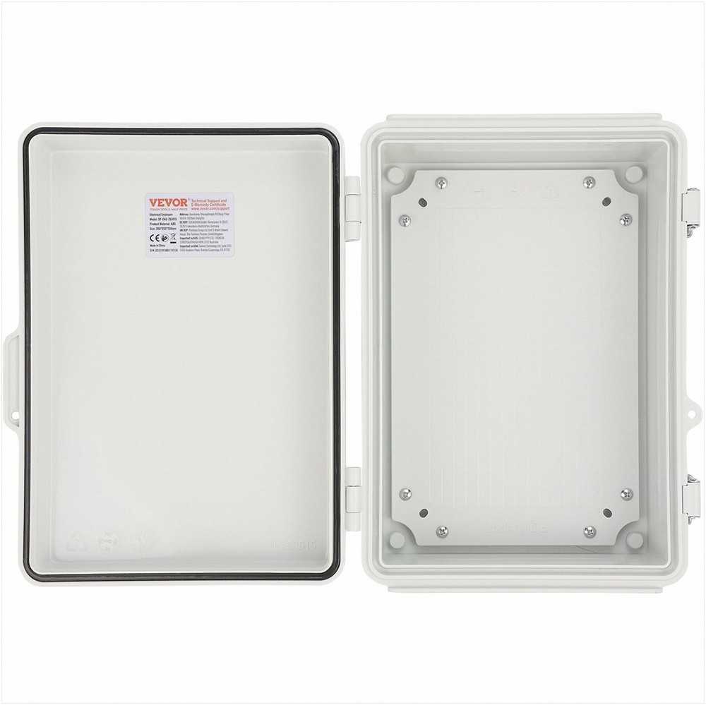Lauko elektros paskirstymo dėžutė lauko elektros projektams, ABS plastikas IP67 atsparumas vandeniui, 430 x 330 x 180 mm, elektros korpuso dėžė su vyriais, montavimo dėžutė