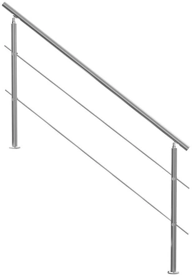 VEVOR 180 cm turėklai lauko laiptams su dviem skersiniais