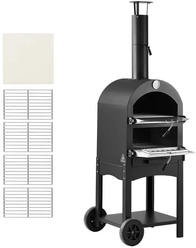 Lauko picos krosnelė, 600°C aukšta temperatūra, nešiojama malkomis kūrenama krosnelė kepsninei, greitas picos gamintojas, medienos granulių krosnelė