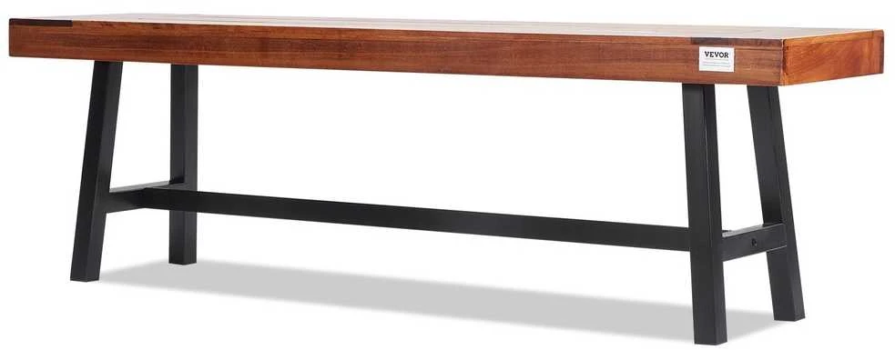 Lauko sodo suoliukas 160 cm, medinis parko suolas metalinėmis kojomis, terasos valgomojo suolas, kiemo poilsio suoliukas