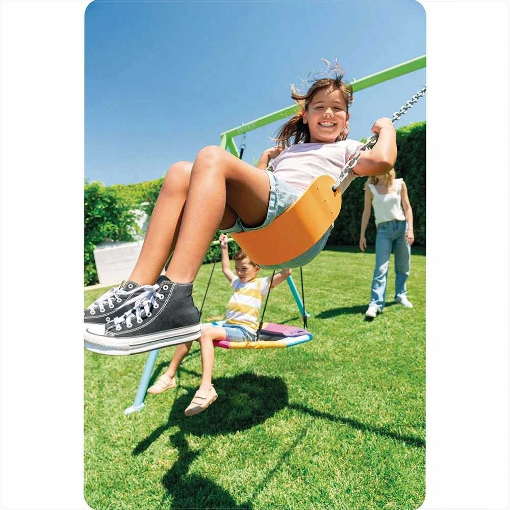 Intex Lauko sūpynių komplektas, vaikiškos sodo sūpynės, 2-in-1 sūpynės su „Paukščio lizdu“, tvirtas plieno rėmas