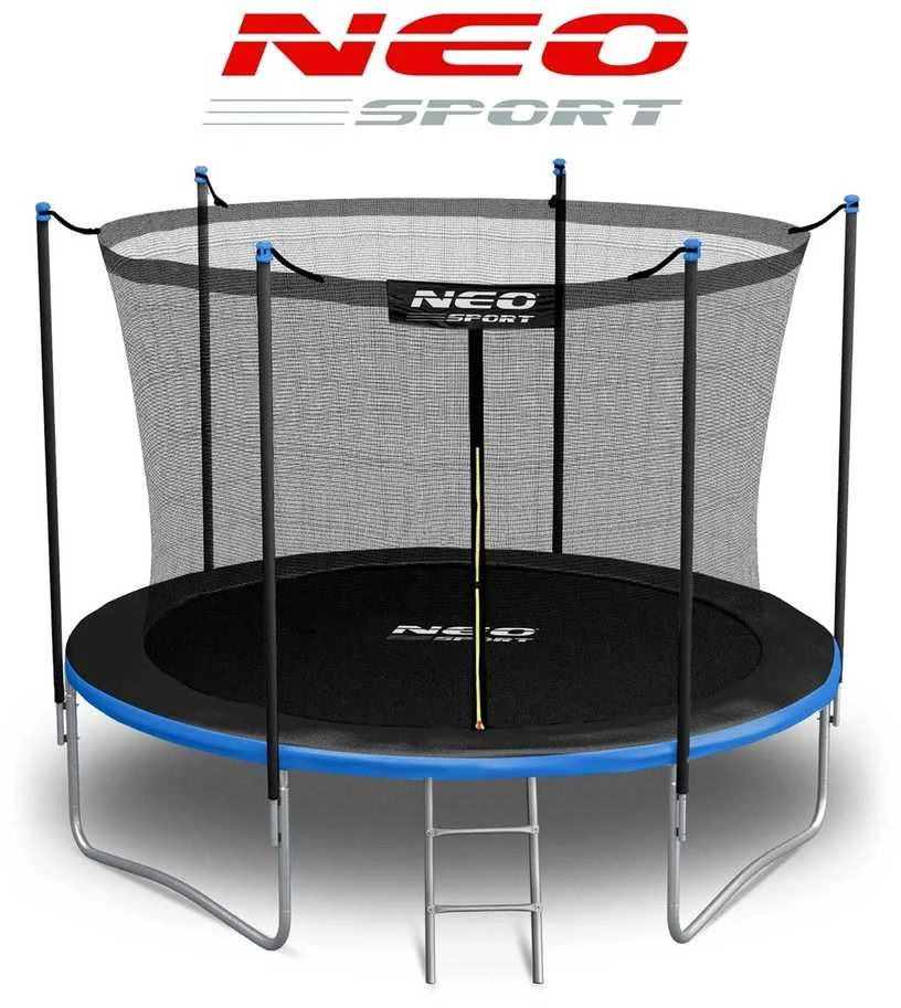 Lauko trampolinas 252 cm su vidiniu tinklu ir kopėčiomis, sodo trampolinas, apvalus trampolinas, vaikiškas trampolinas