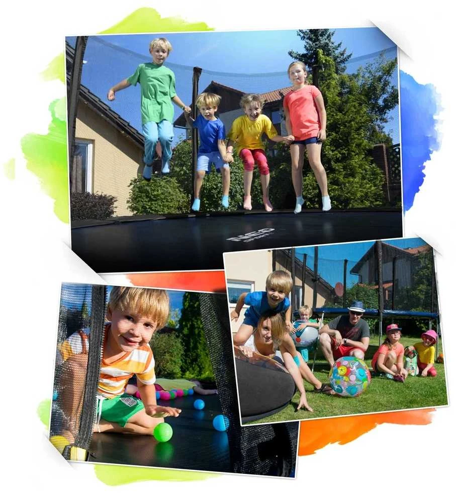 Lauko trampolinas 252 cm su vidiniu tinklu ir kopėčiomis, sodo trampolinas, apvalus trampolinas, vaikiškas trampolinas