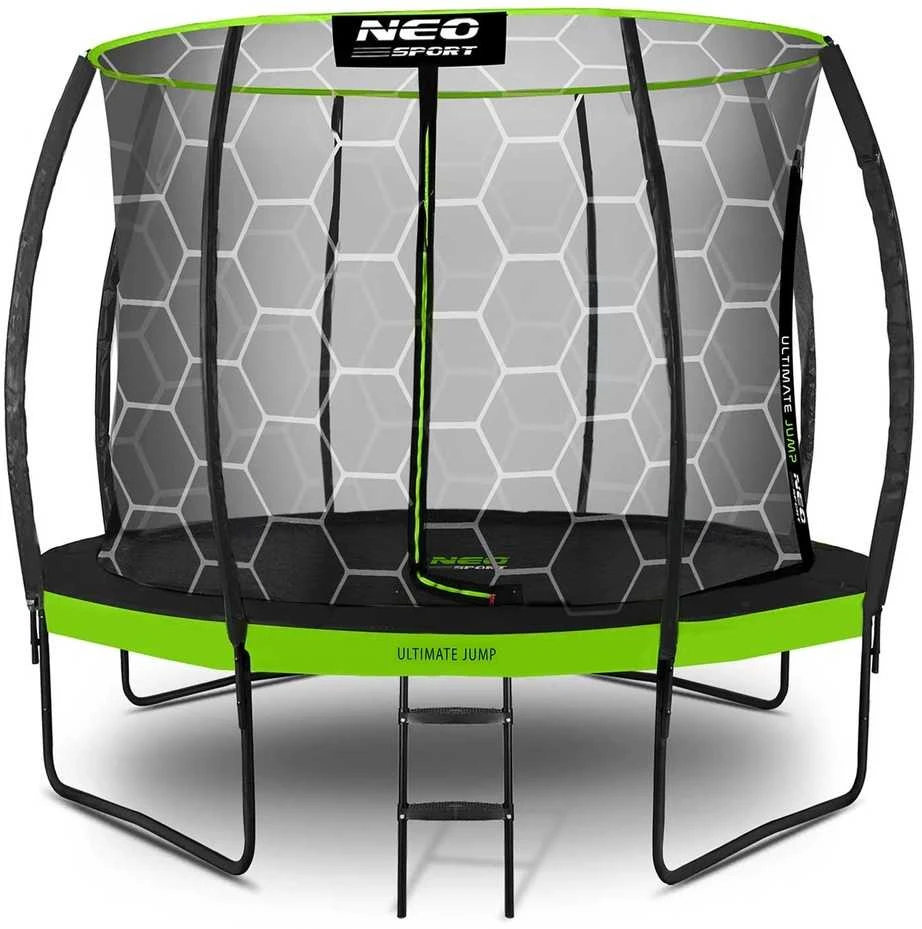 Lauko trampolinas su vidiniu apsauginiu tinklu, 312 cm apvalus trampolinas, trampolinas kieme, sodo trampolinas