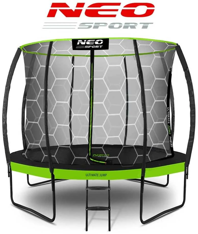 Lauko trampolinas su vidiniu apsauginiu tinklu, 312 cm apvalus trampolinas, trampolinas kieme, sodo trampolinas
