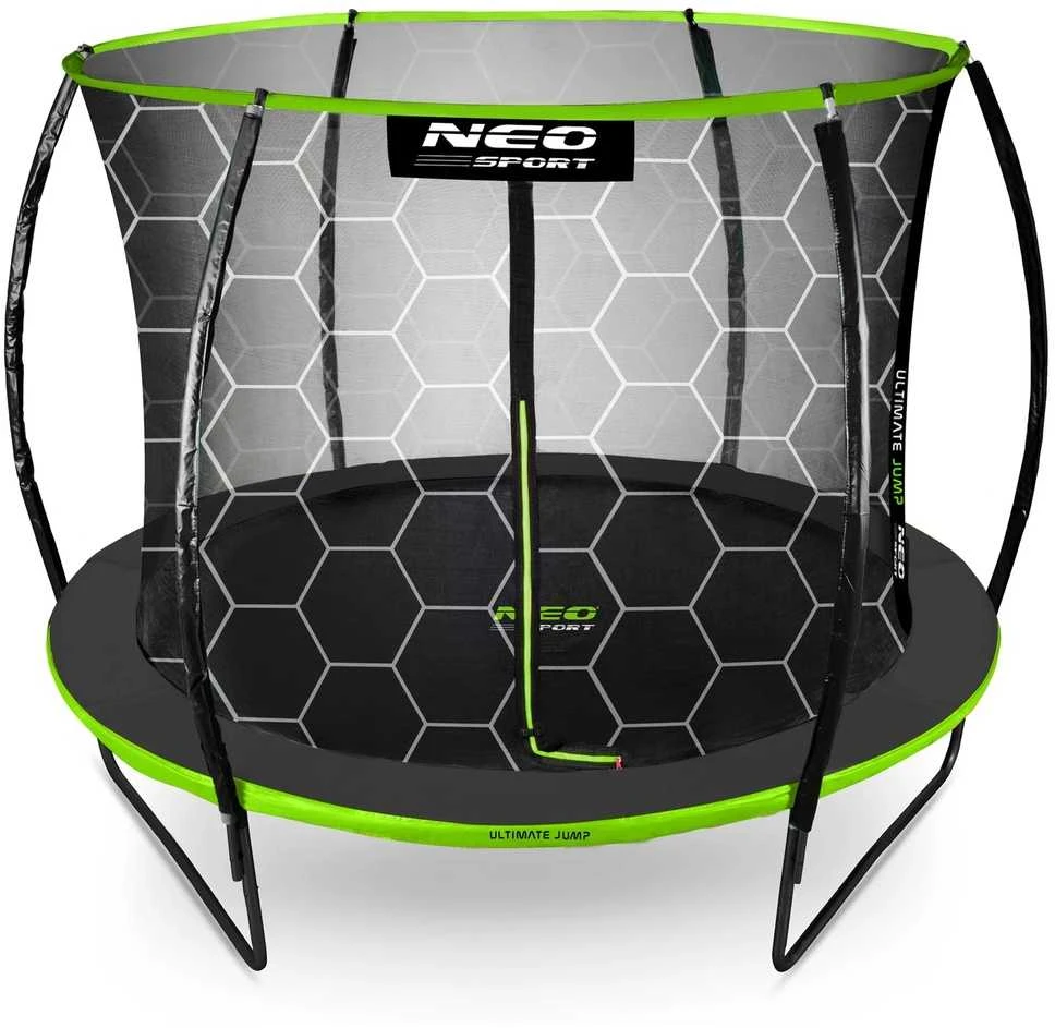 Lauko trampolinas su vidiniu apsauginiu tinklu, 312 cm apvalus trampolinas, trampolinas kieme, sodo trampolinas