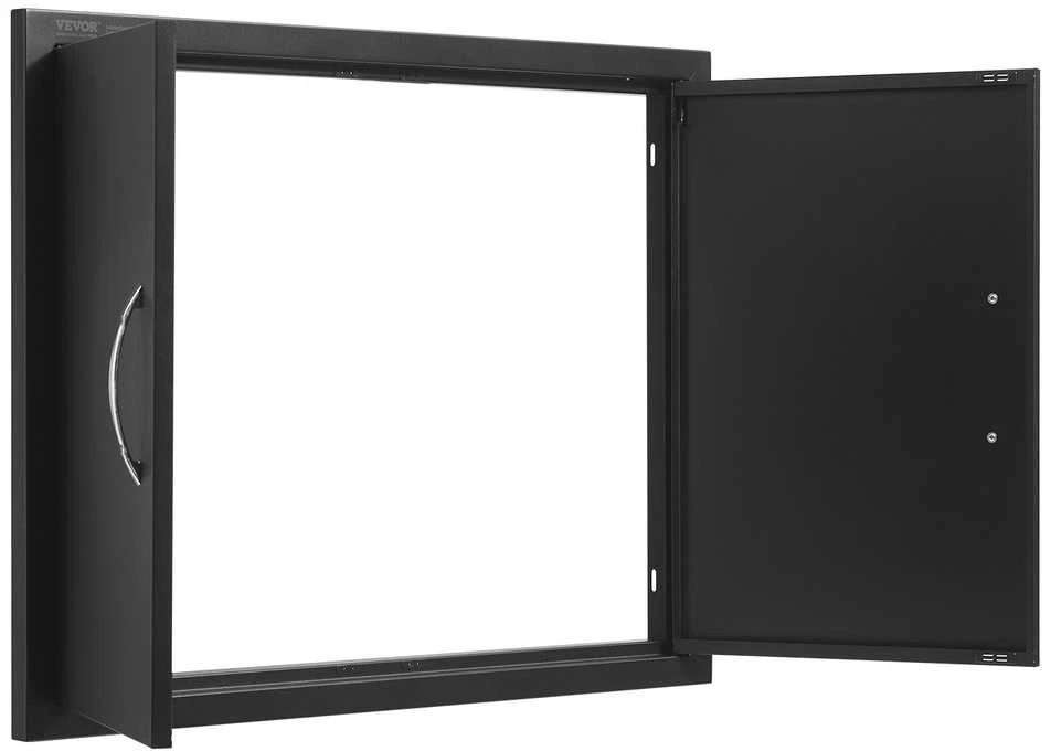 Lauko virtuvės durelės, nerūdijančio plieno, matinės juodos