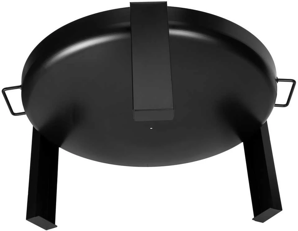 Lauko židinys, 80 cm, ketaus ir plieno, nešiojamas, juodas dubuo, ugniakuras, laužavietė