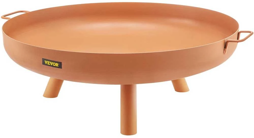 Laužavietės dubuo lauko poilsiui, 77 cm skersmens, pagamintas iš anglinio plieno, laužams ir šildymui