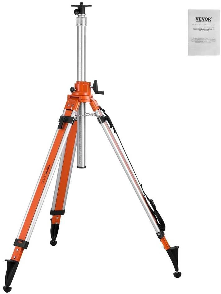 Lazerinio nivelyro trikojis stovas, 5/8-11 sriegis, 1145-2905 mm aukščio reguliavimas, aliuminio trikojis, nivelyravimo stovas, lazerio lygio stovas