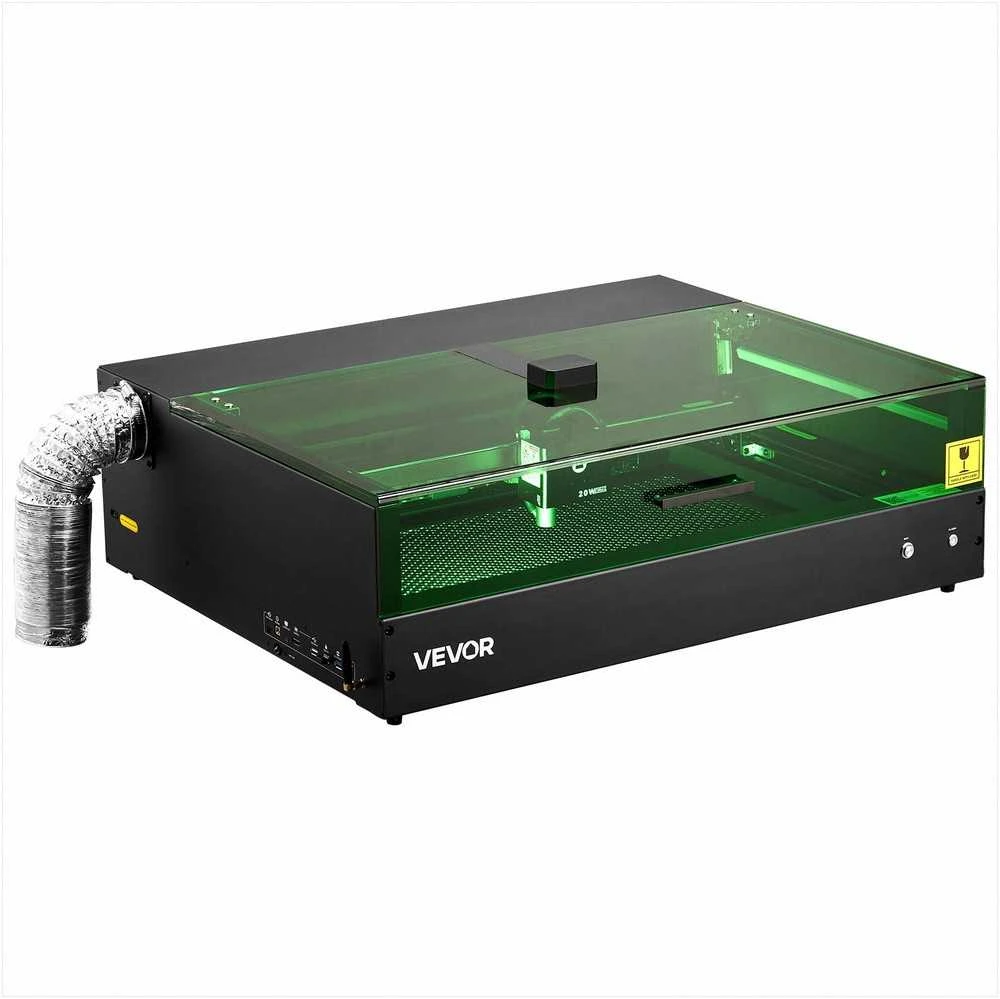 Lazerinis graviruoklis medžiui, odai, stiklui, popieriui, metalui, 20W su korpuso kamera, 500x320mm darbinis plotas, lazerinio pjovimo staklės, 1 klasė
