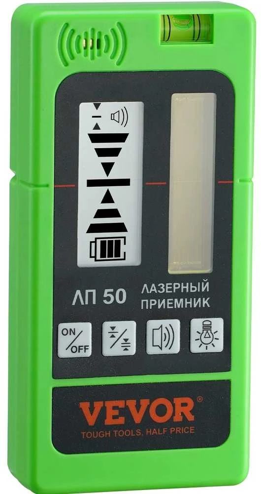 Lazerio imtuvo detektorius su 60 m diapazonu, dvigubas LCD ekranas, konstrukcinis lazerio detektorius, žaliojo lazerio detektorius, raudono spindulio lazerio detektorius