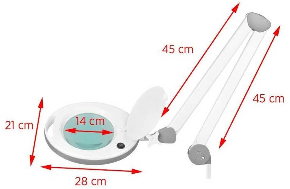 Activeshop Kosmetologinė LED lempa su lupa ELEGANTE 60LED 5D 8W Baltas