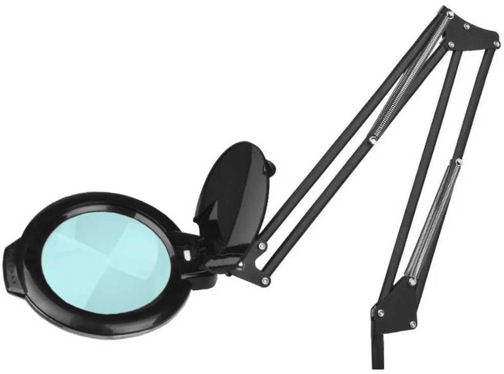 Activeshop Kosmetologinė lempa LED su lupa ir stovu GLOW MOONLIGHT 5D/6 10W Juodas