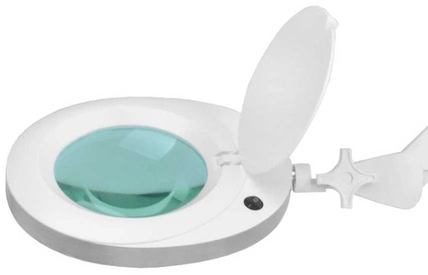 Activeshop Kosmetologinė lempa LED su lupa ir stovu ELEGANTE 60LED 5D 6W Baltas