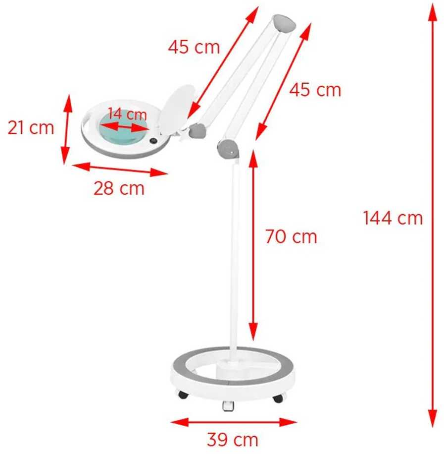 LED didinamoji lempa su stovu, 60 LED SMD 5D lupa, grožio procedūroms, manikiūrui ir detaliems darbams