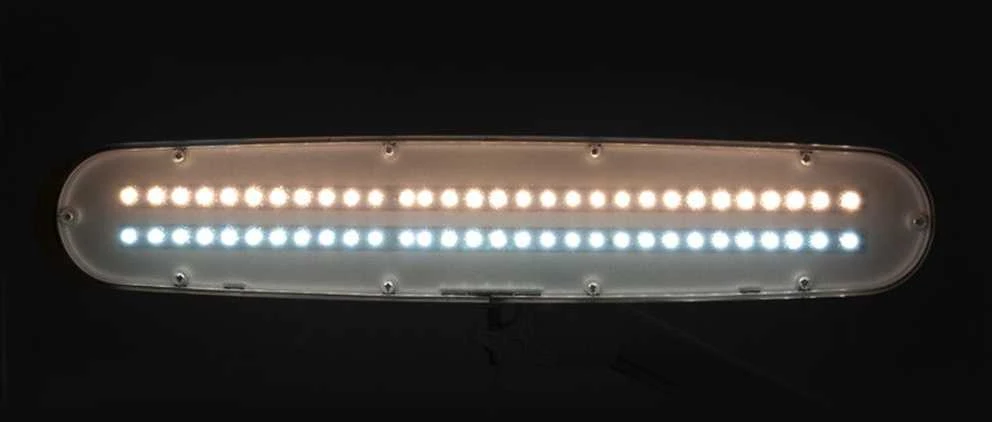 LED dirbtuvių lempa, su spaustuku, reguliuojamu ryškumu ir spalvos temperatūra, balta profesionali darbo lempa, kosmetikos ir odontologijos lempa