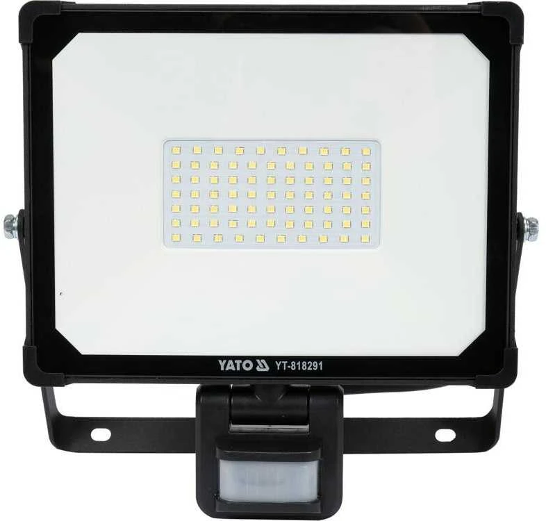 LED prožektorius 50W, su judesio davikliu, 4750lm, IP54, lauko apšvietimas, plono dizaino prožektorius
