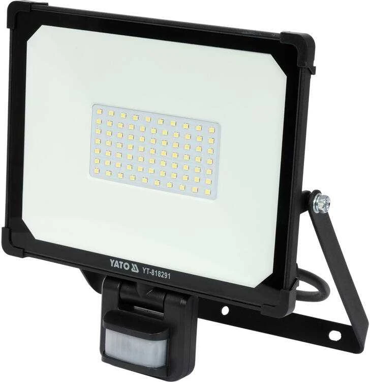 LED prožektorius 50W, su judesio davikliu, 4750lm, IP54, lauko apšvietimas, plono dizaino prožektorius