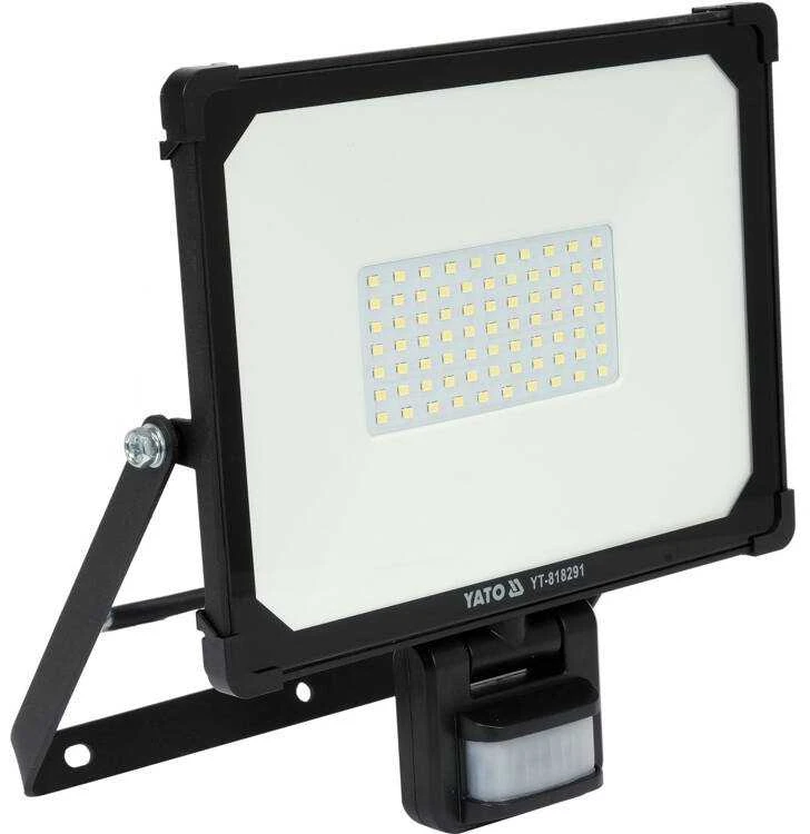 LED prožektorius 50W, su judesio davikliu, 4750lm, IP54, lauko apšvietimas, plono dizaino prožektorius