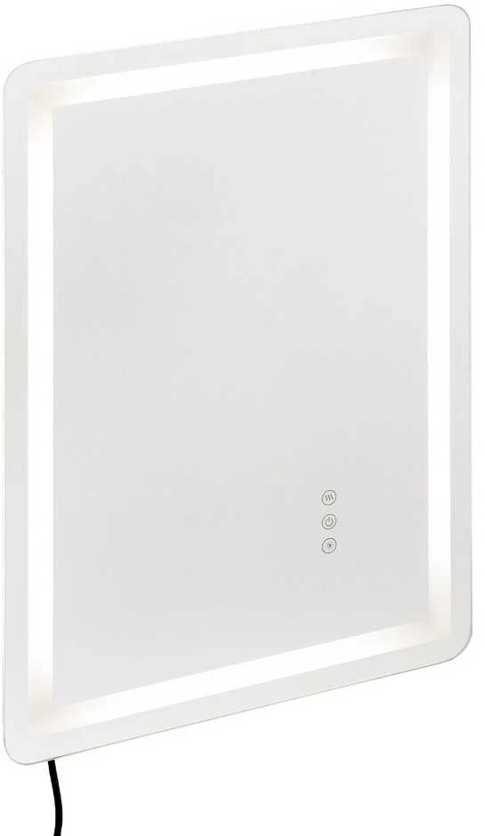 LED vonios veidrodis, 3 spalvos, apsauga nuo rasojimo, prie sienos tvirtinamas kosmetinis veidrodis, 50x70cm persirengimo veidrodis