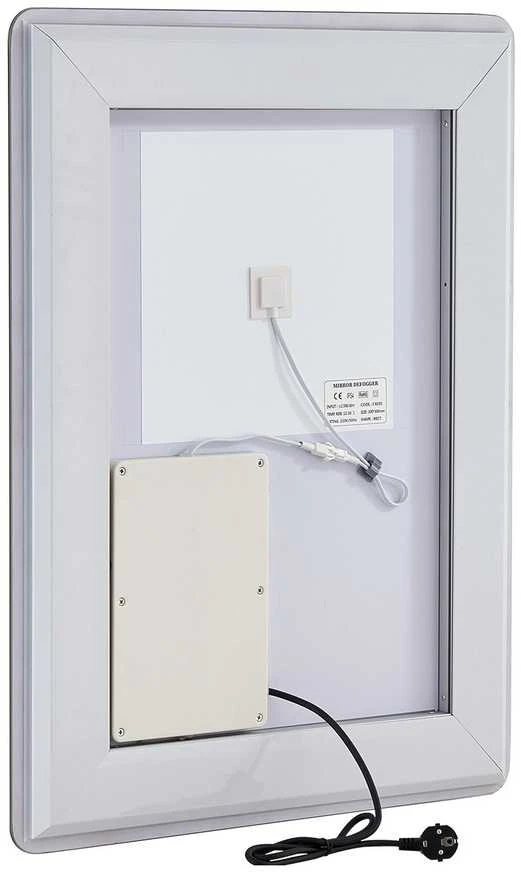 LED vonios veidrodis 60 x 80 cm, 3 spalvų apsauga nuo rasojimo, prie sienos tvirtinamas vonios veidrodis, pritemdomas vonios veidrodis