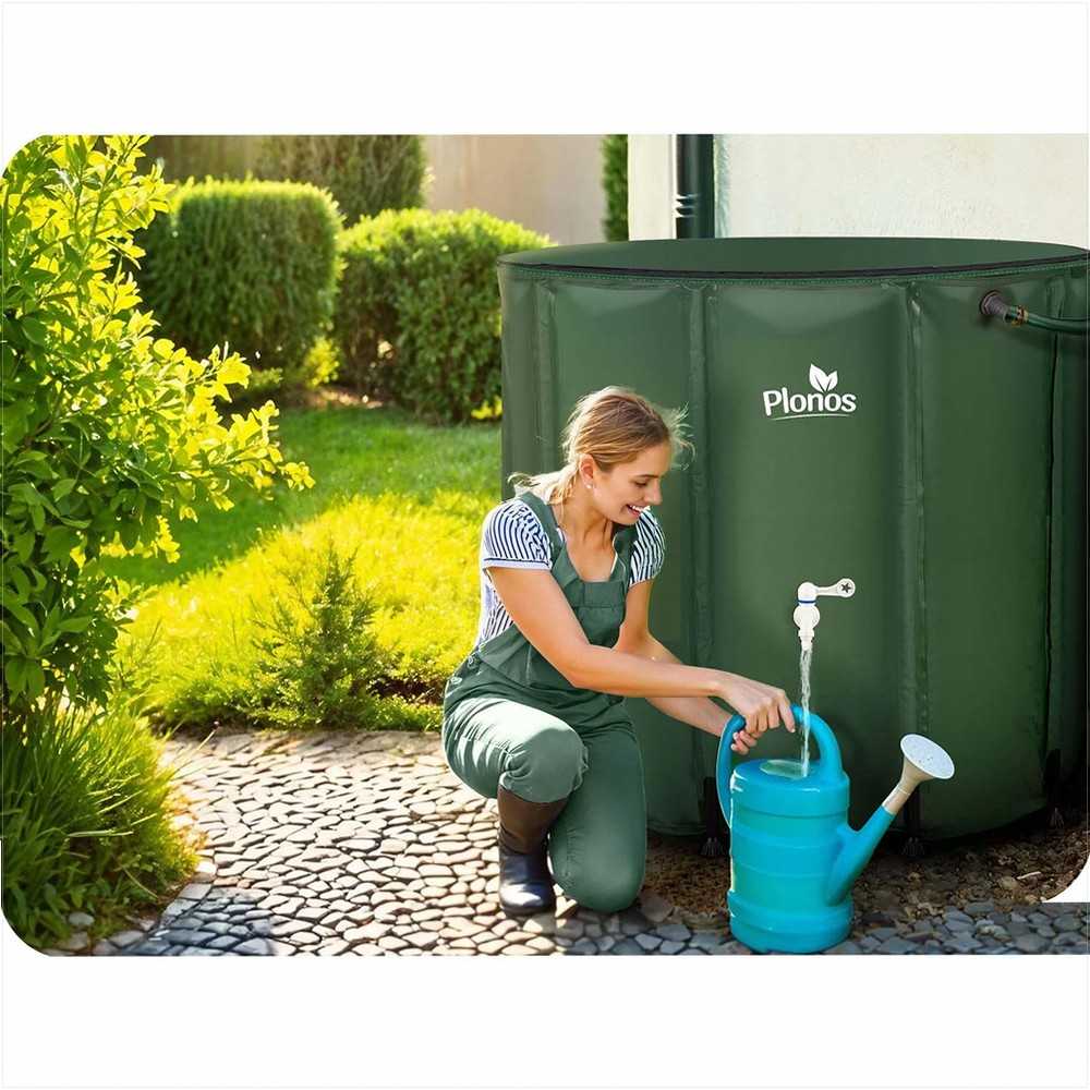 Lietaus vandens surinkimo bakas, 1000 litrų talpa, sodui ir sklypui, patvari PVC vandens saugykla, UV atsparus vandens bakas