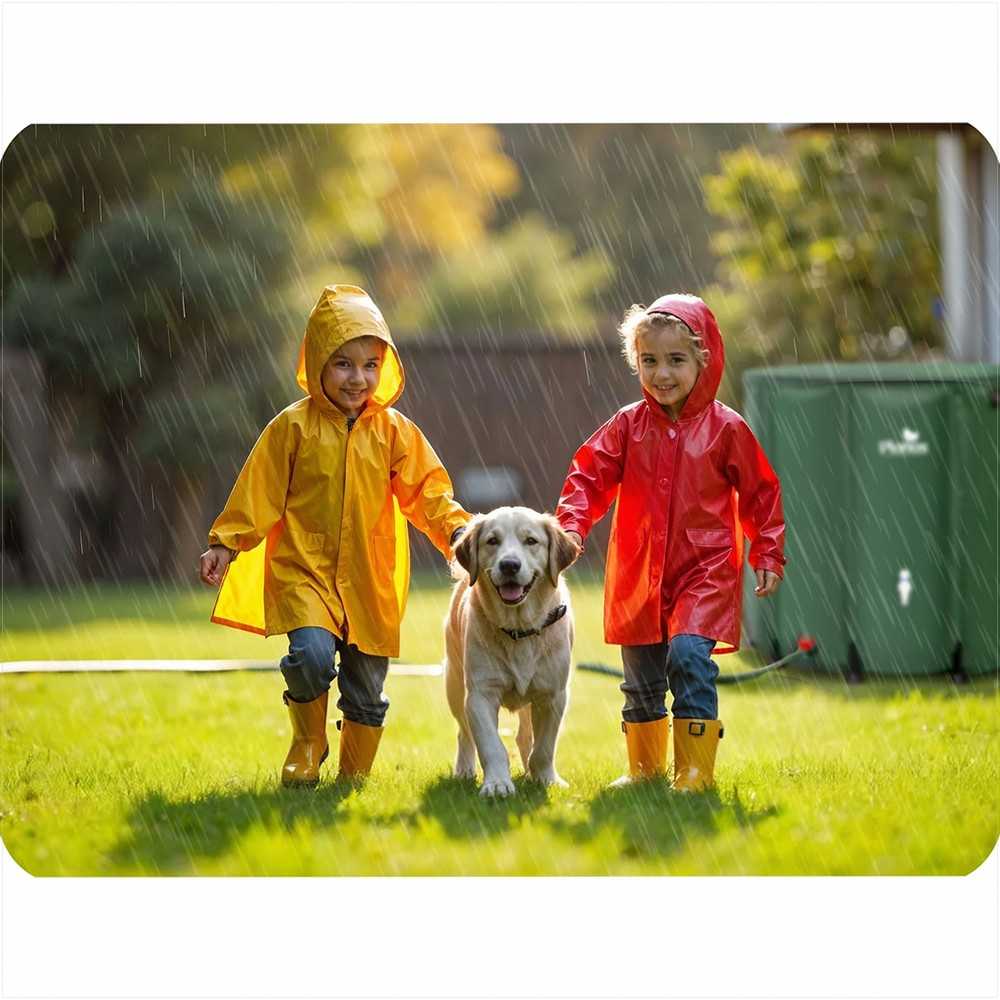 Lietaus vandens surinkimo bakas, 1000 litrų talpa, sodui ir sklypui, patvari PVC vandens saugykla, UV atsparus vandens bakas