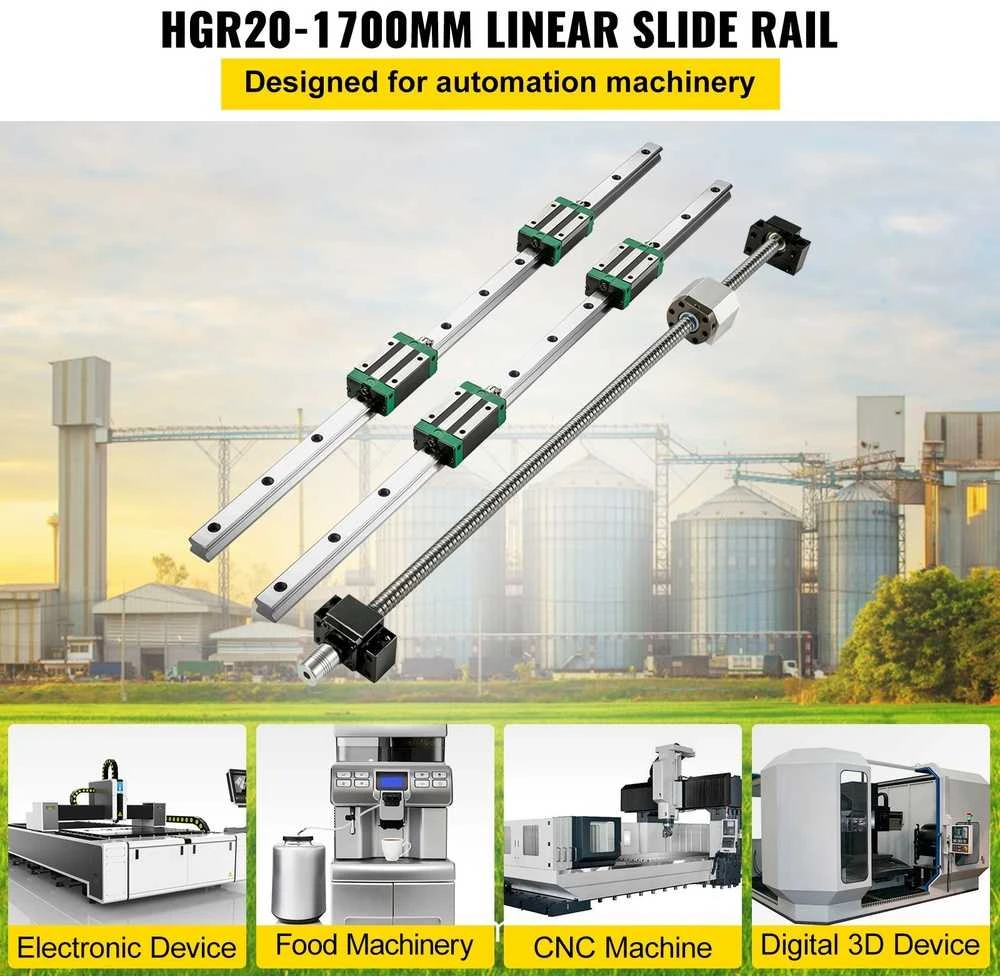 Linijinės kreipiančiosios 1700 mm, HGR20 rinkinys, CNC kreipiančiosios, linijinis bėgelis, guolių komplektas