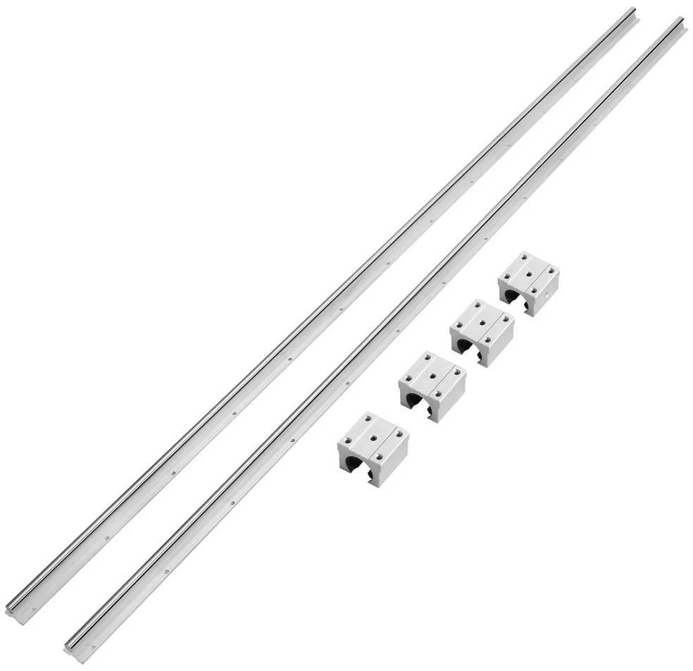 Linijinės kreipiančiosios SBR16 2000mm, 2vnt, 4vnt SBR16UU blokeliai, CNC frezavimo staklėms, linijiniai guoliai, kreipiančiųjų rinkinys