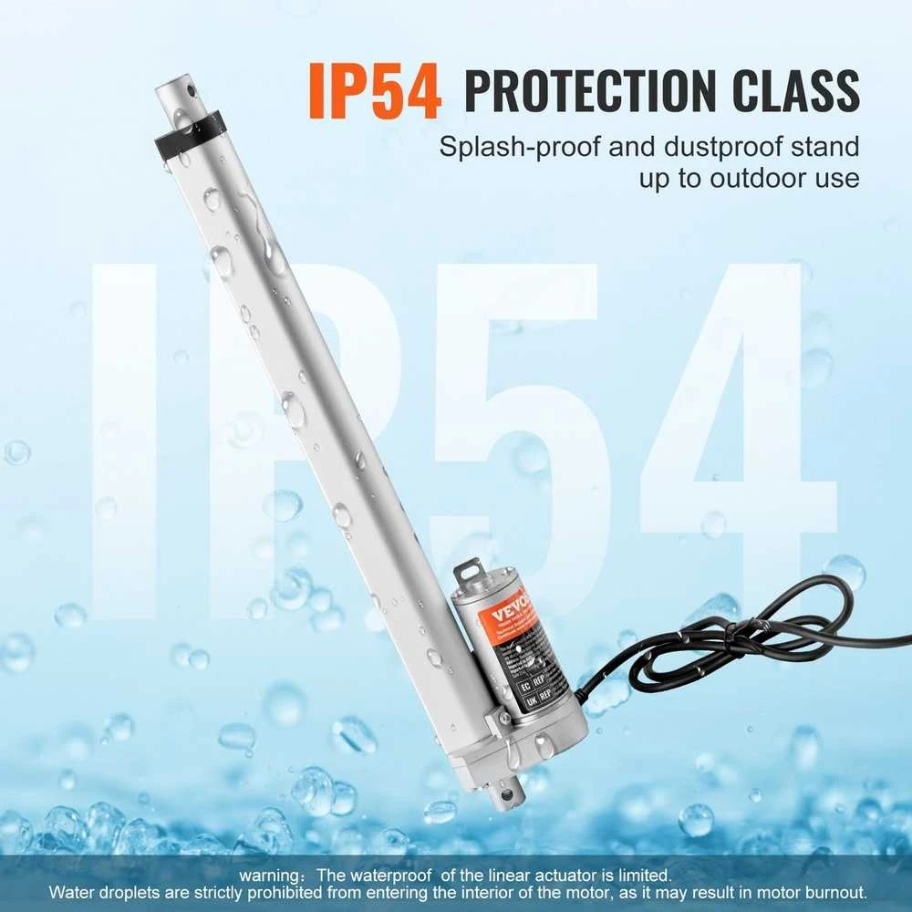 Linijinis pavaros mechanizmas 12V, 30.48 cm, 150 kg, 1500N, 4.8 mm/s, IP54, elektrinis stūmoklinis variklis, ilgo veikimo