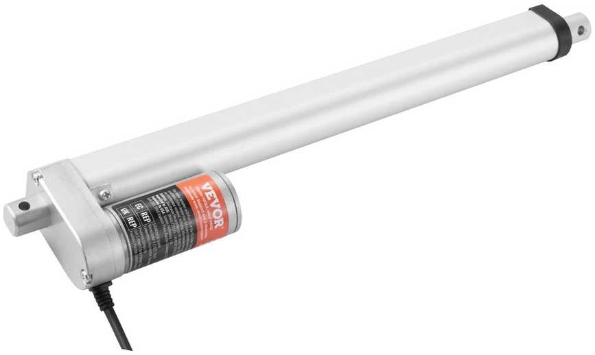 Linijinis pavaros mechanizmas 12V, 30.48 cm eiga, 99.79 kg, greitas, automatizavimui, elektrinis stūmoklinis cilindras