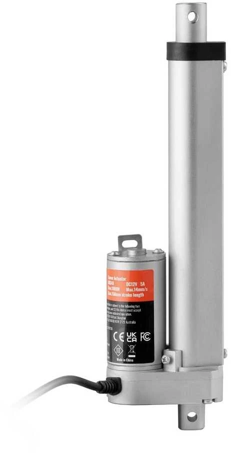 Linijinis Pavaros Variklis 12V, 15.24 cm Eiga, Didelės Spartos 1.4 cm/s, 100 kg Jėga, IP54 Apsauga, Elektrinis Stūmoklinis Variklis