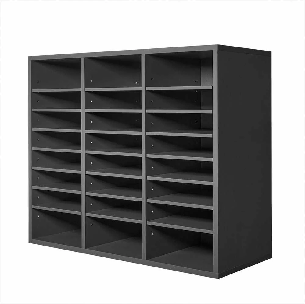 VEVOR Pilkas medinis literatūros dėklas su reguliuojamomis lentynomis