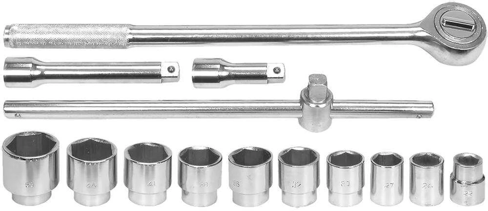Lizdinių veržliarakčių rinkinys 3/4", 22-50 mm, 14 dalių rinkinys, lizdinių veržliarakčių rinkinys, įrankių rinkinys