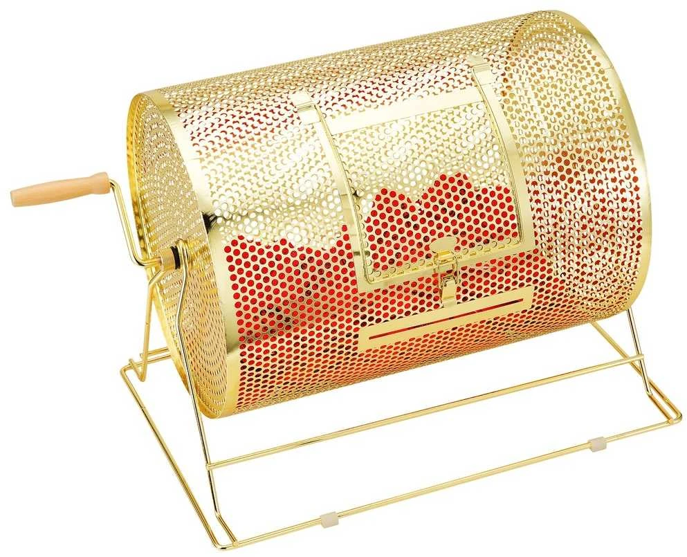 Loterijos būgnas bingo balsavimo vakarėliui, žalvariu dengtas sukimo narvelis, didelės talpos loterijos bilietų būgnas, loterijos sukimo piešimo būgnas
