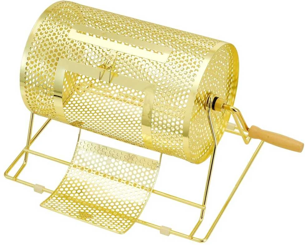Loterijos būgnas renginiams, žalvariu dengtas besisukantis narvas, talpina 2500 bilietų, metalinis loterijos būgnas, bingo būgnas