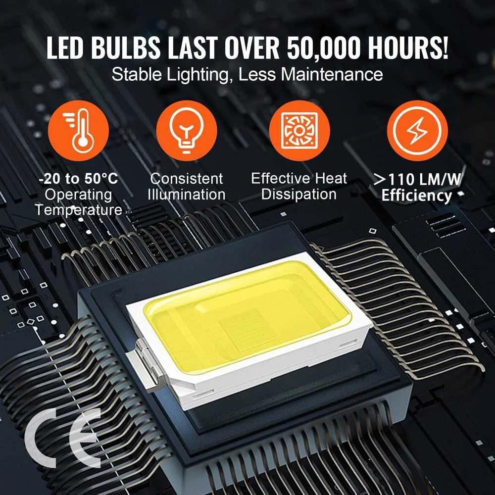 Lubinis šviestuvas VEVOR Kvadratiniai LED garažo žibintai 88000LM