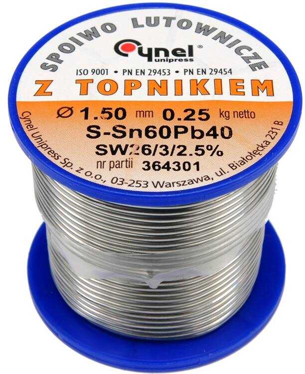 Toya Sa Poland Lydmetalio viela Ø 1,50mm. 250g su fliusu (76815)