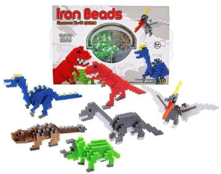 Lyginimo karoliukų kūrybinis rinkinys 3D Dinozaurai DK, 3000 d.