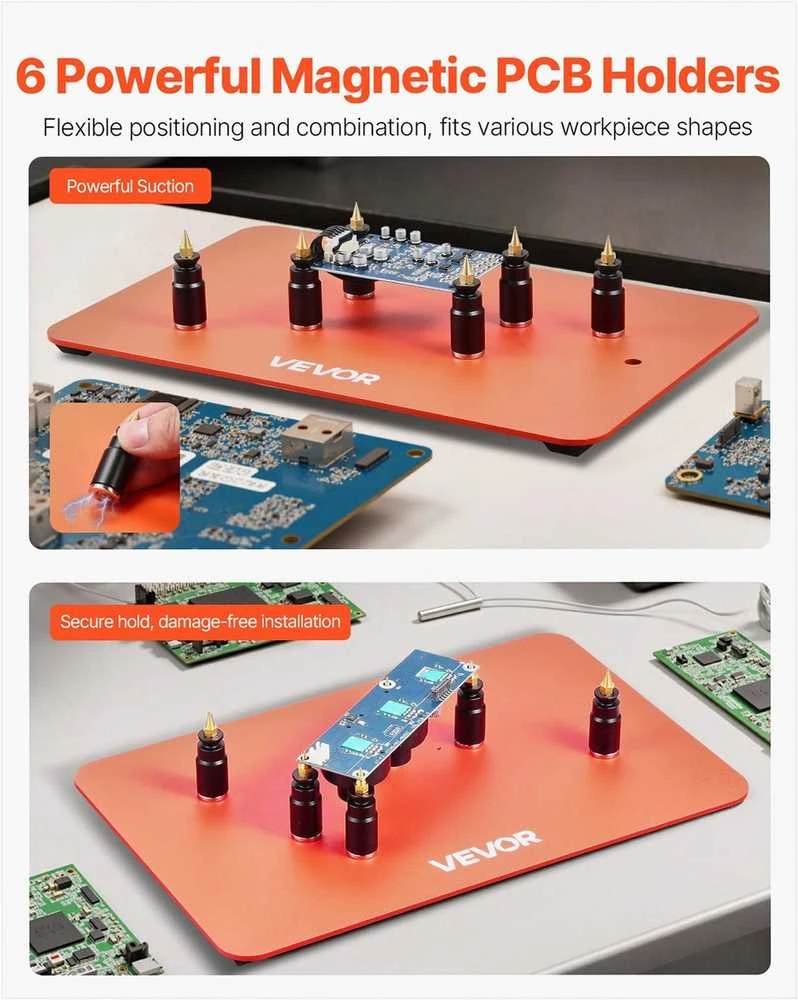 Magnetinė litavimo pagalbinė stotelė elektronikos remontui ir amatams, 4 lanksčios svirtys ir sunkus pagrindas, litavimo trečioji ranka PCB laikiklių rinkinys, litavimo stovas
