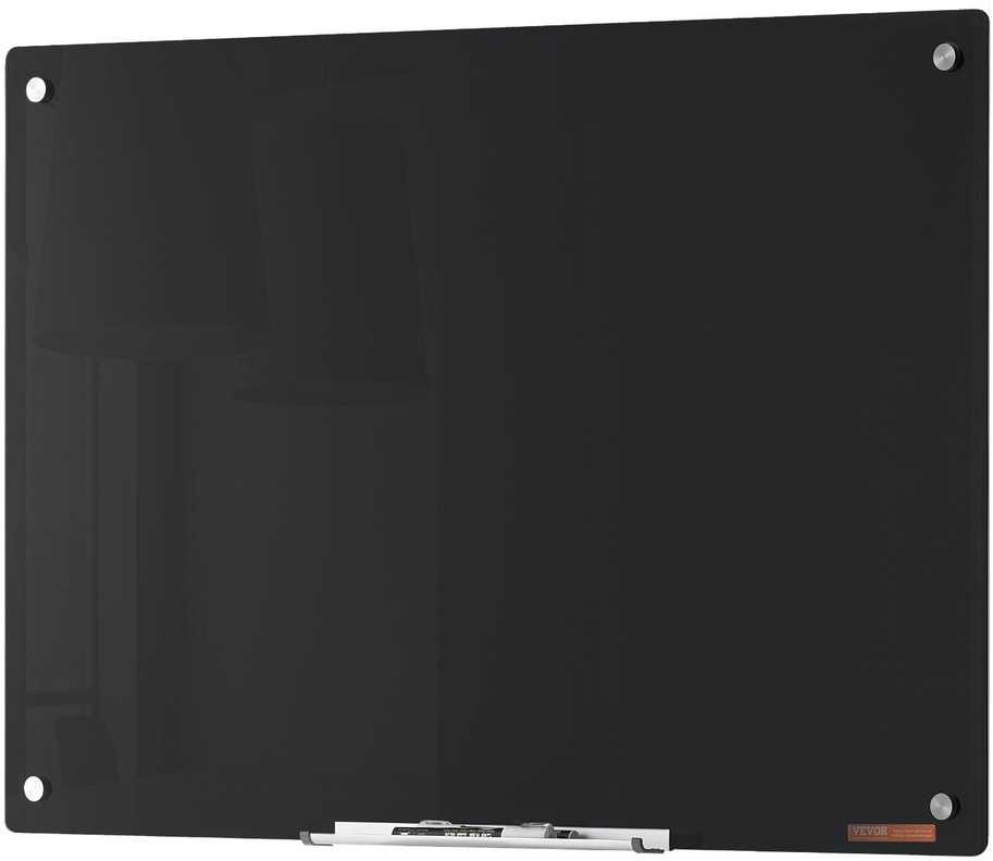 VEVOR Magnetinė stiklo lenta 60x90 cm, juoda
