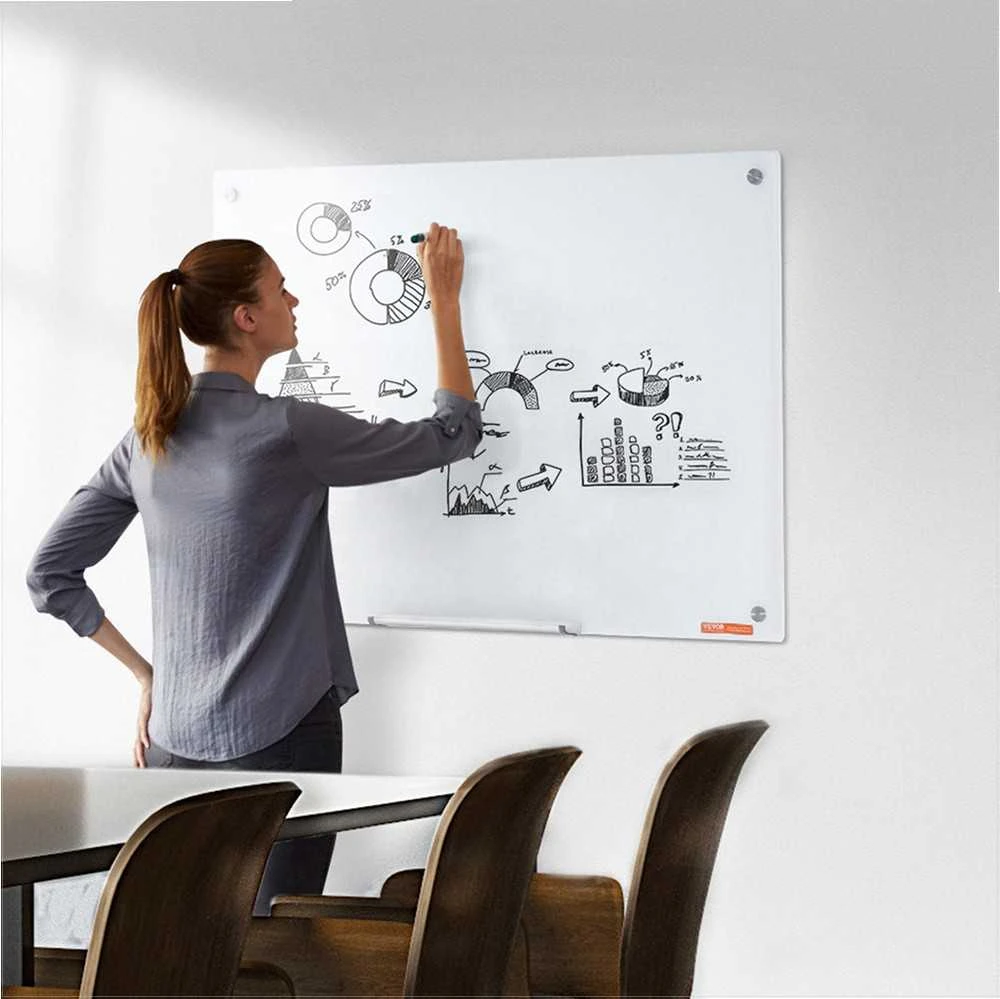 VEVOR Magnetinė stiklinė rašymo lenta 900 x 600 mm
