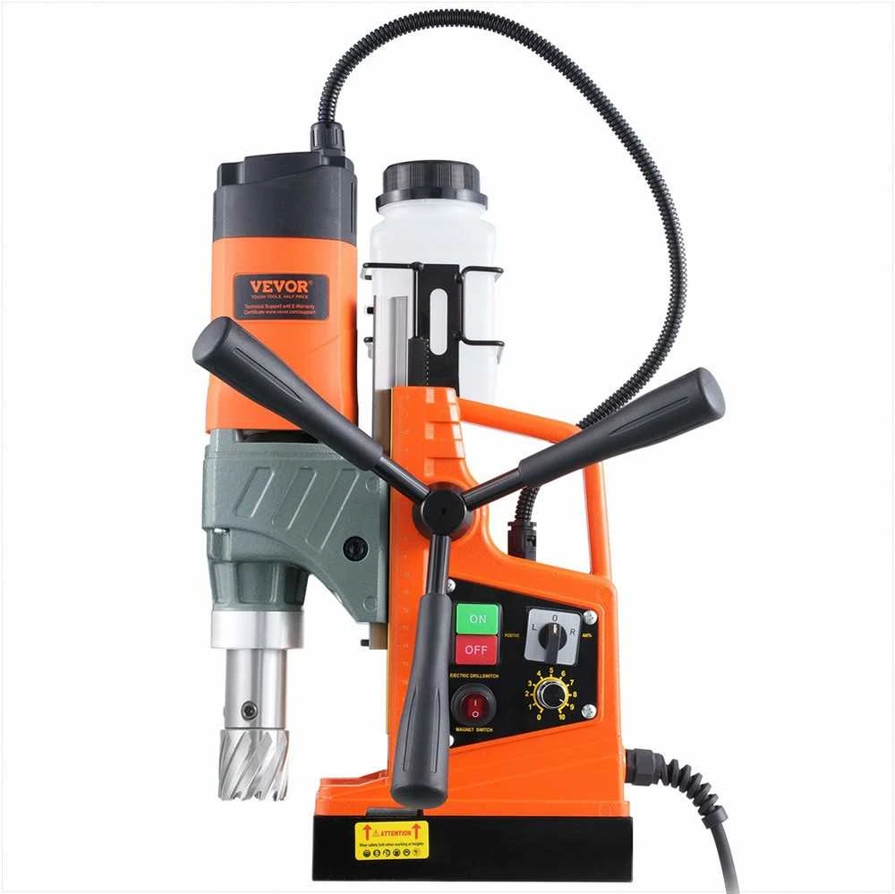 Magnetinės gręžimo staklės metalui 1450W, nešiojamas elektrinis magnetinis gręžtuvas, kintamas greitis, 2 grąžtai, 40mm gręžimo skersmuo, namų remontui ir pramonei