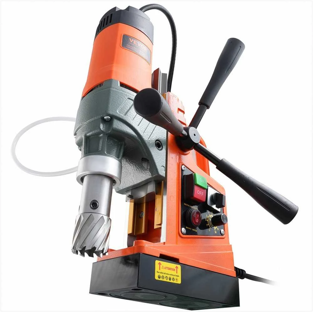 Magnetinės gręžimo staklės metalui 1450W, nešiojamas elektrinis magnetinis gręžtuvas, kintamas greitis, 2 grąžtai, 40mm gręžimo skersmuo, namų remontui ir pramonei